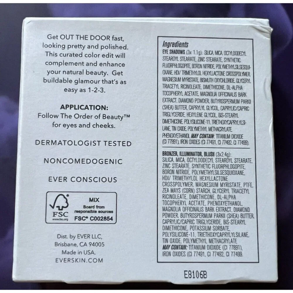EVER Palette Makeup - Out The Door Cheek & Eye - Bold Brave New In Box!